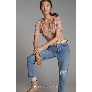 Anthropologie x Forever That Girl Sequined V-Neck Blouse Size L